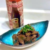 じゃじゃまるさんの料理 鶏レバーのウスターソース炒め。
