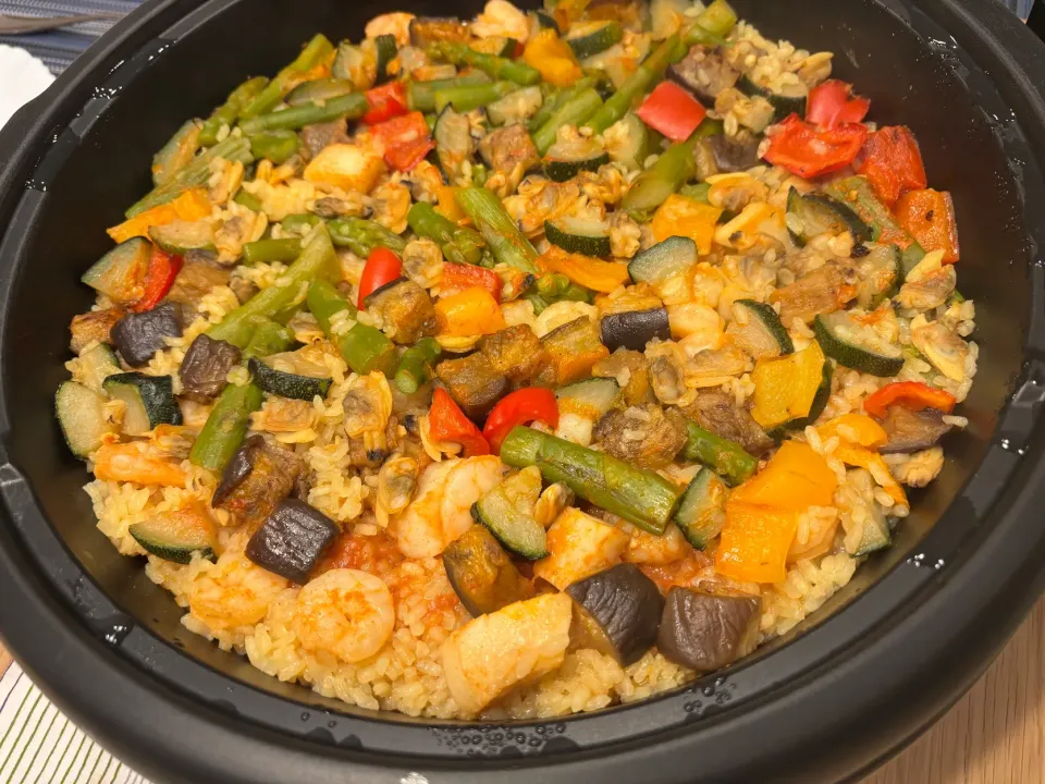 ホットプレートでパエリア|こぐまさん