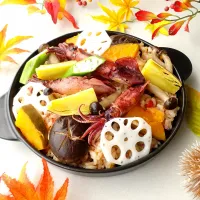 秋のパエリア🥘|おぜひめさん