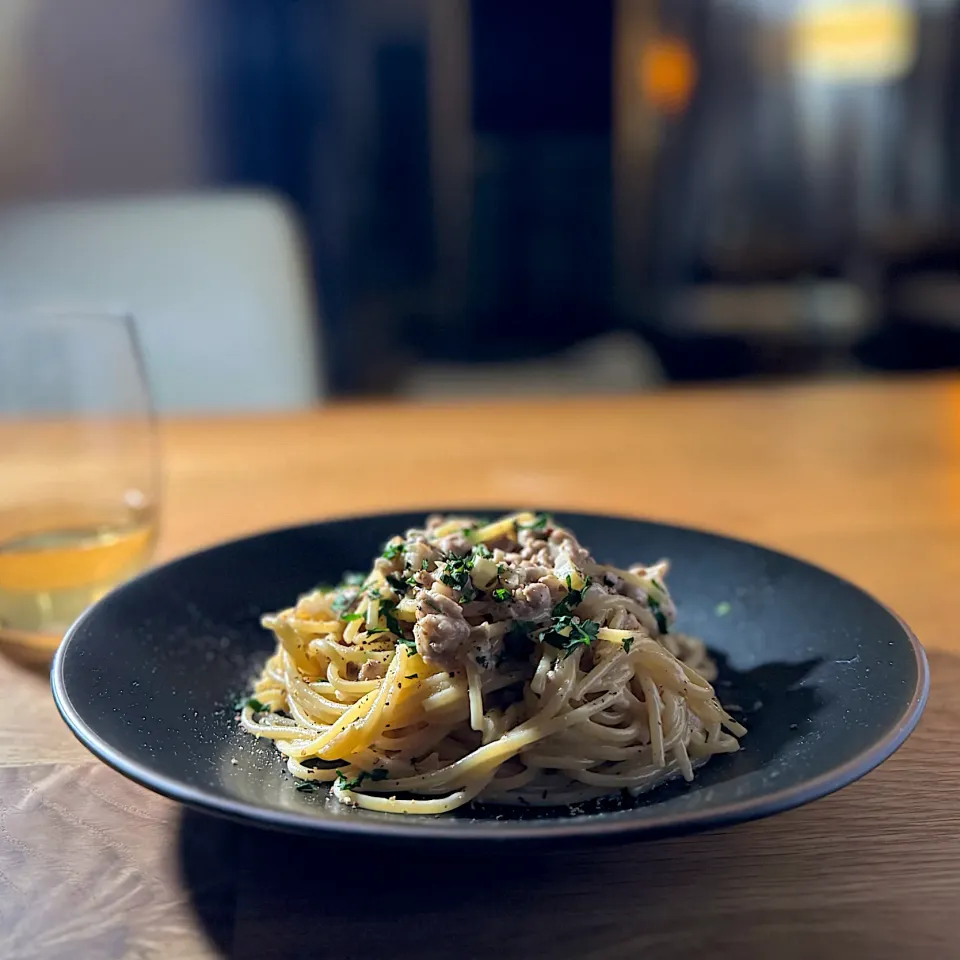 豚粗挽きとセロリのラグー クリームソース|17oyaziさん