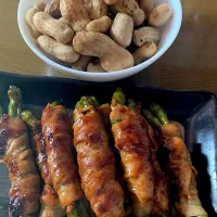 茹で落花生🥜&甘長唐辛子肉巻き🥓