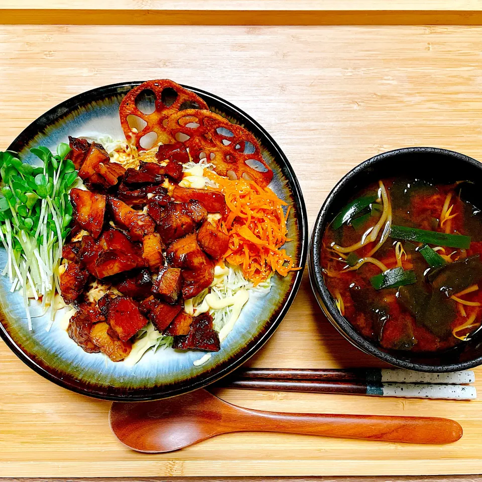 🐷夜【やわらか煮豚丼】🍚|Laniさん