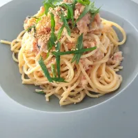 梅しそシーチキンパスタ|しんちゃんパパさん