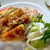 天丼ランチ玉ねぎサラダ🥗|🐧ペンギン2さん