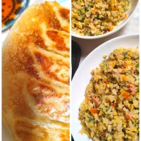 あるもので炒飯、冷凍餃子の夜ごはん|m.rafuさん