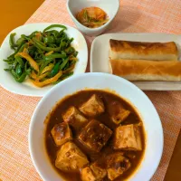 ☆麻婆豆腐　☆ポテトチーズ春巻　☆チンヂャオロース　☆キムチ| chikakoさん