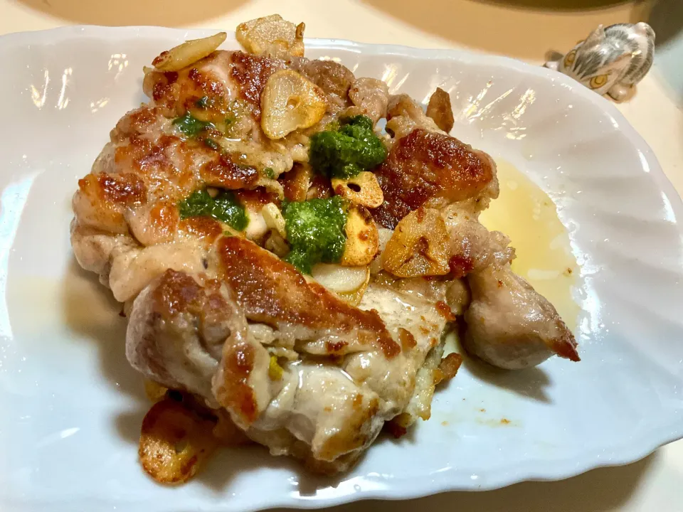 チキンガーリックソテー　手作りジェノベーゼで|Takeshi  Nagakiさん