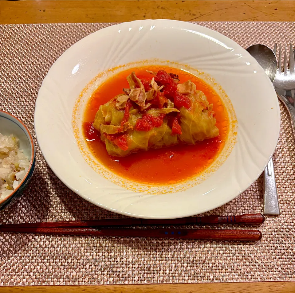 11/3の夜ごはん~ロールキャベツ、栗ご飯~|ゆかｕさん