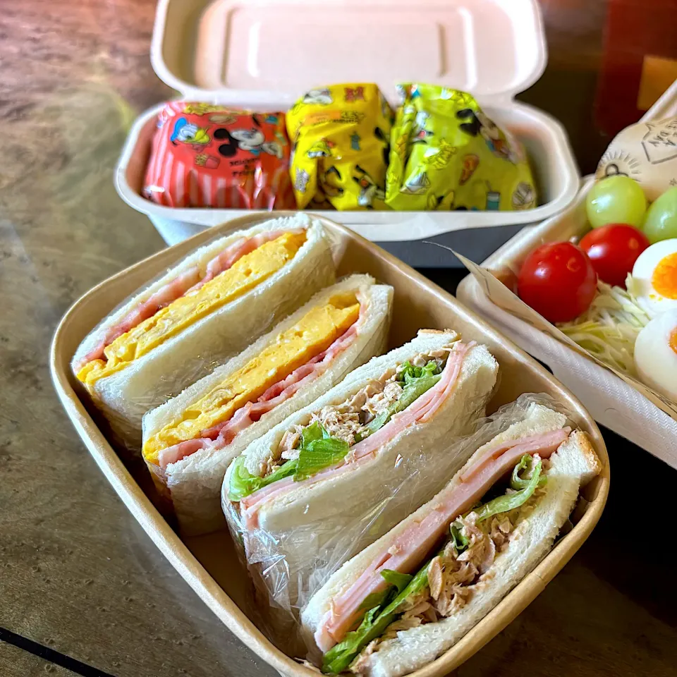 ハムとツナマヨのサンドイッチ|かっちゃん杉さん