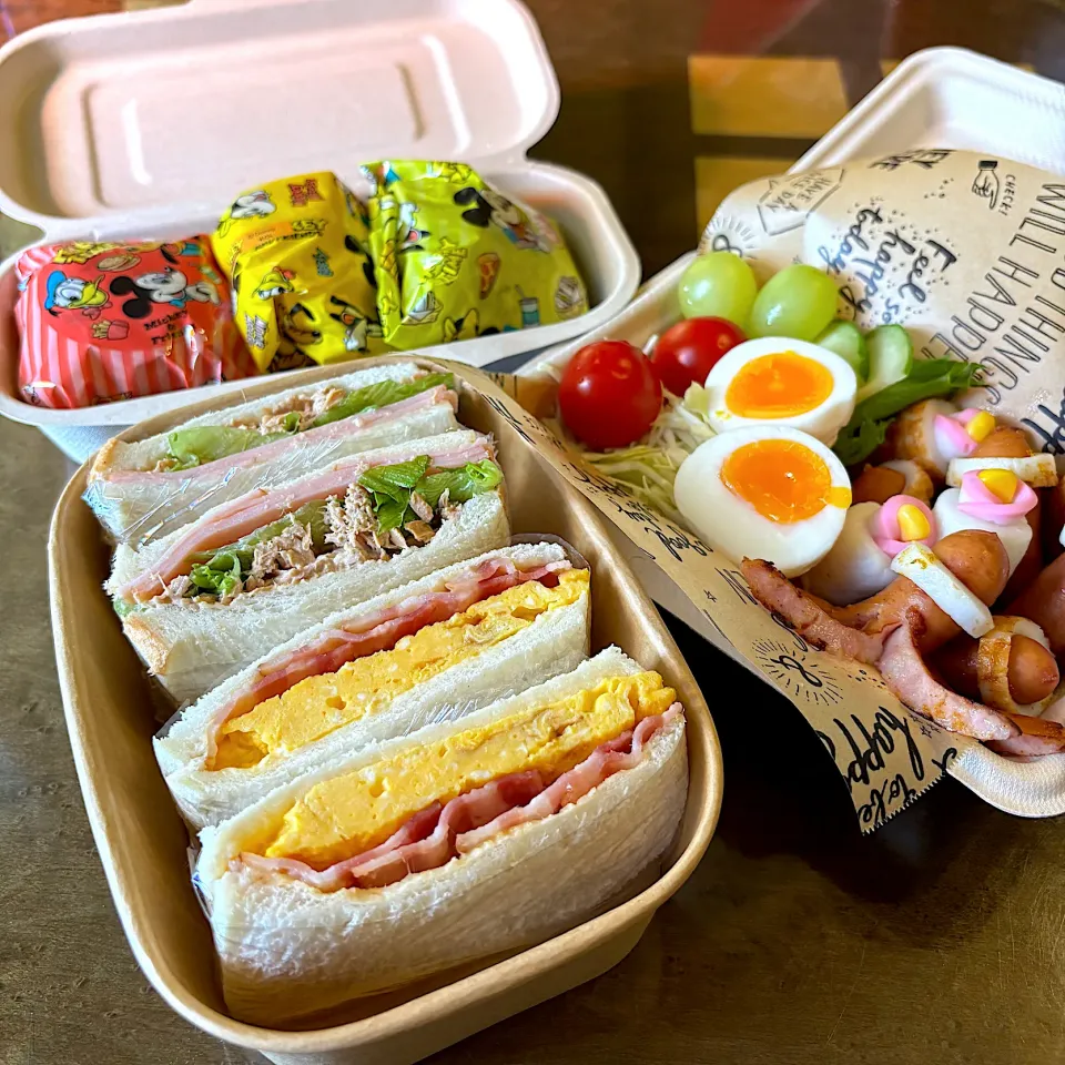 厚焼き玉子とベーコンのサンドイッチ|かっちゃん杉さん