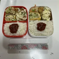 パパ弁と母弁☆鶏むねチキン南蛮☆おからの炒り煮☆葱入り卵焼き| Saharaさん