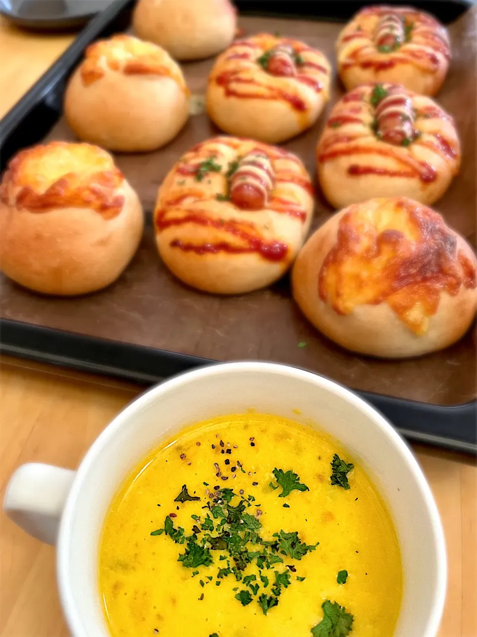 今日の手作りパンとパンプキンスープ🎃|R-Kさん