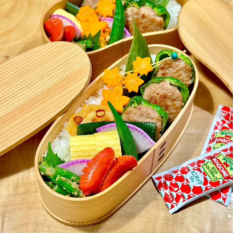 ピーマンの肉詰め弁当|1480_kojiさん