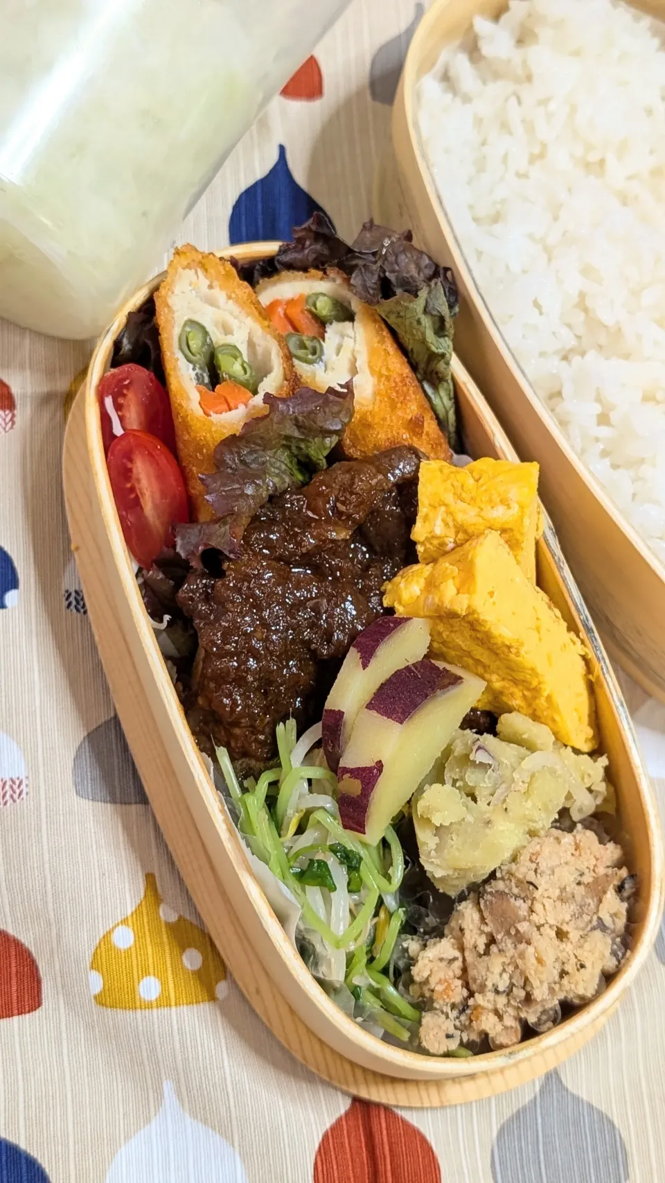 本日のお弁当〜スペアリブと野菜の肉巻きカツ弁当|f.1125beさん