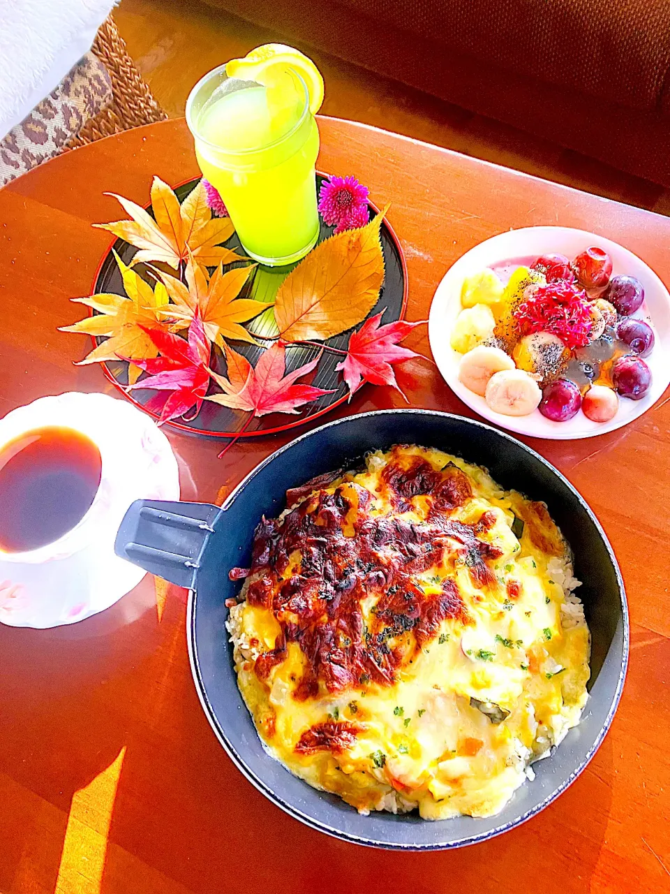 ドリア&落ち葉プレートで青汁🍂|HAMI69さん