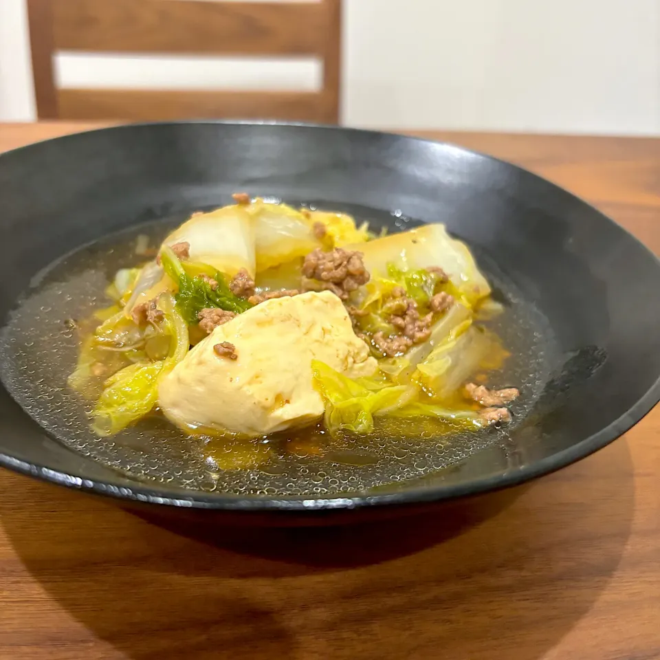 白菜たっぷり♡ ひき肉と白菜もやしのトロトロ和風あんかけ|りさこさん