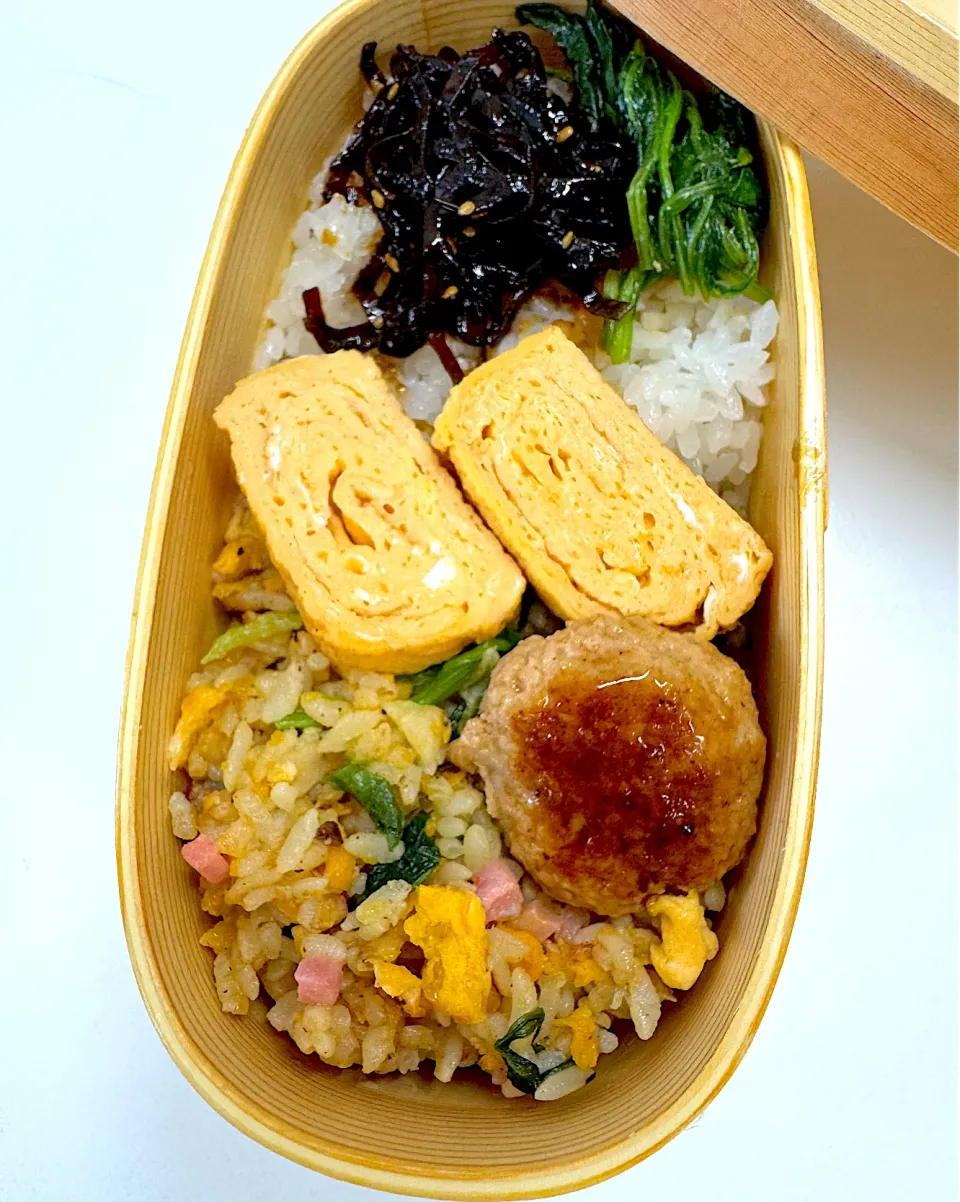 炒飯と白飯弁当|あささん