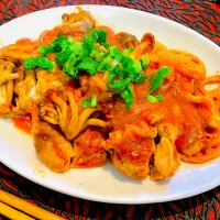 ✩.*˚ガーリックトマトチキン|ゆきえもんさん