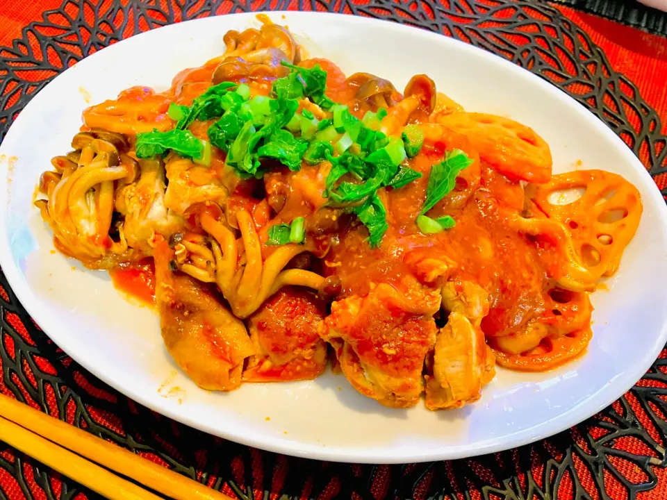 ✩.*˚ガーリックトマトチキン|ゆきえもんさん