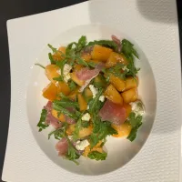 春菊と柿のサラダ|かっちさん