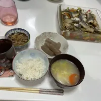 晩御飯☆野菜たっぷり鶏白湯スープ☆ねじりこんにゃくの炊いたん☆鯵の南蛮漬け☆麻婆もやし| Saharaさん