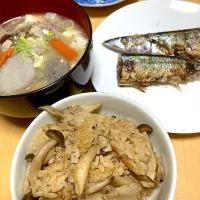 単身赴任中の男飯(きのこご飯)|おおもりの星さん