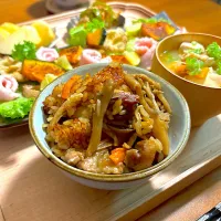 鶏ごぼう舞茸の炊き込みご飯|すずさん