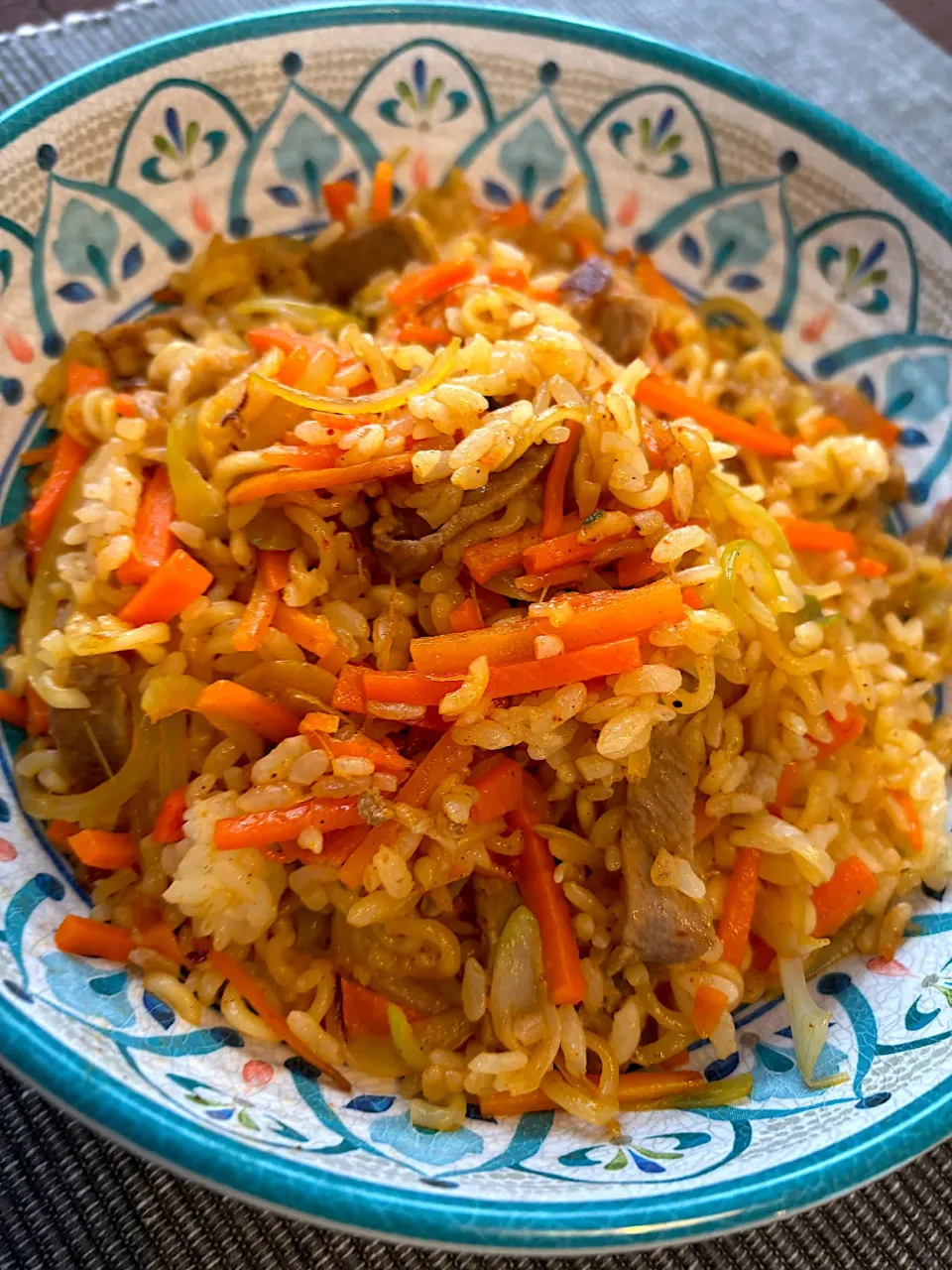 辛ラーメンそば飯|きなこさん