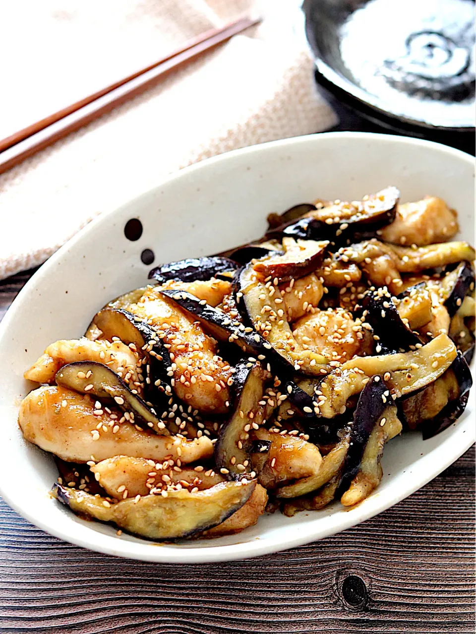 🆔513537                                                                  なすとささみの柚子胡椒テリ炒め 💕|ともきーた (伊藤 智子)さん