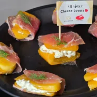 柿と生ハムのケスクレームオリーブ