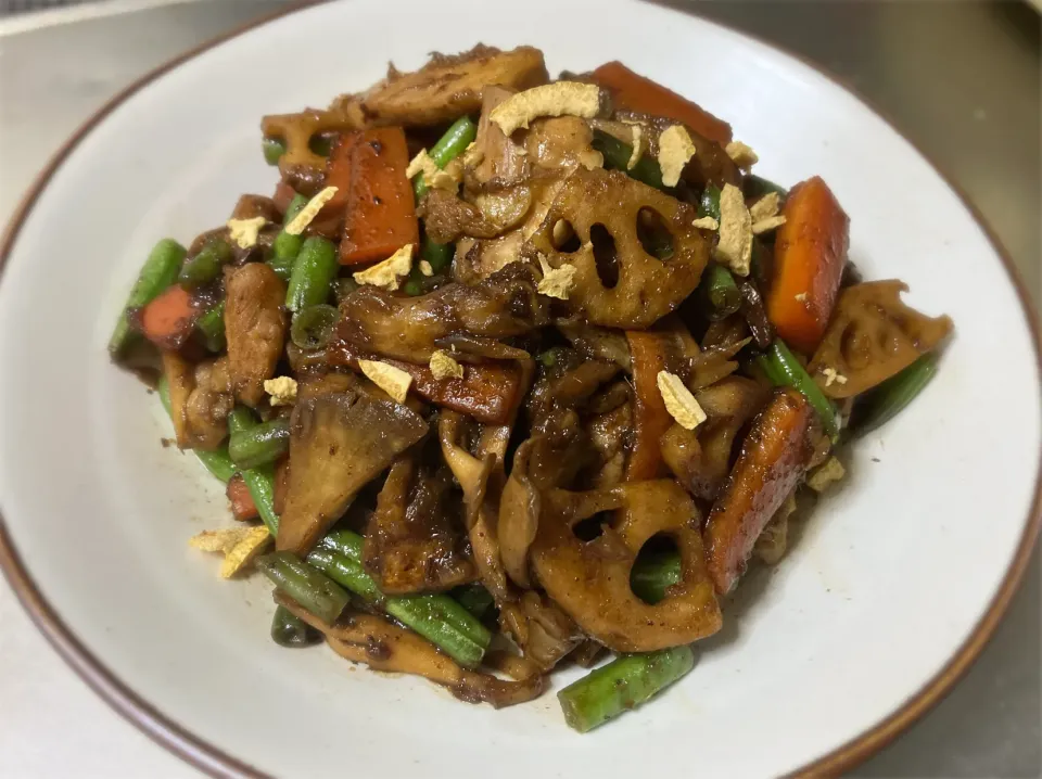 鶏と蓮根の甘辛炒め|ゆめみどりさん