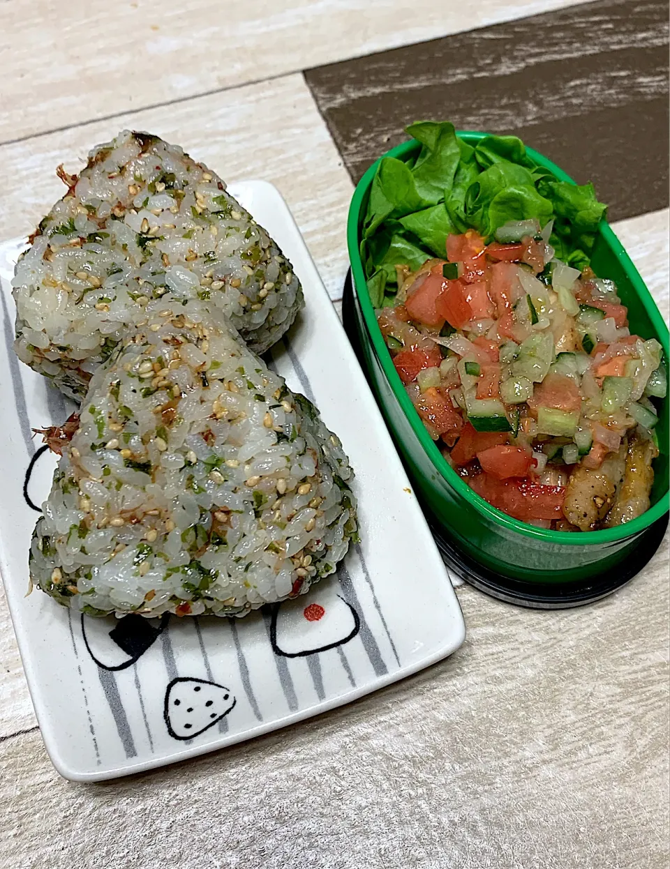 11/5三種の具おにぎり&鳥肉焼き|みっこちゃんさん