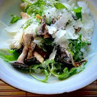 きのことスピナッチ、ルッコラのシーザーサラダ風|keisukeさん