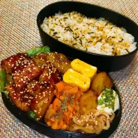 鶏胸とじゃがいもの照り焼き弁当🤍| 𝟕𝟕𝟑 𝐌𝐞𝐬𝐡𝐢 ❤︎さん