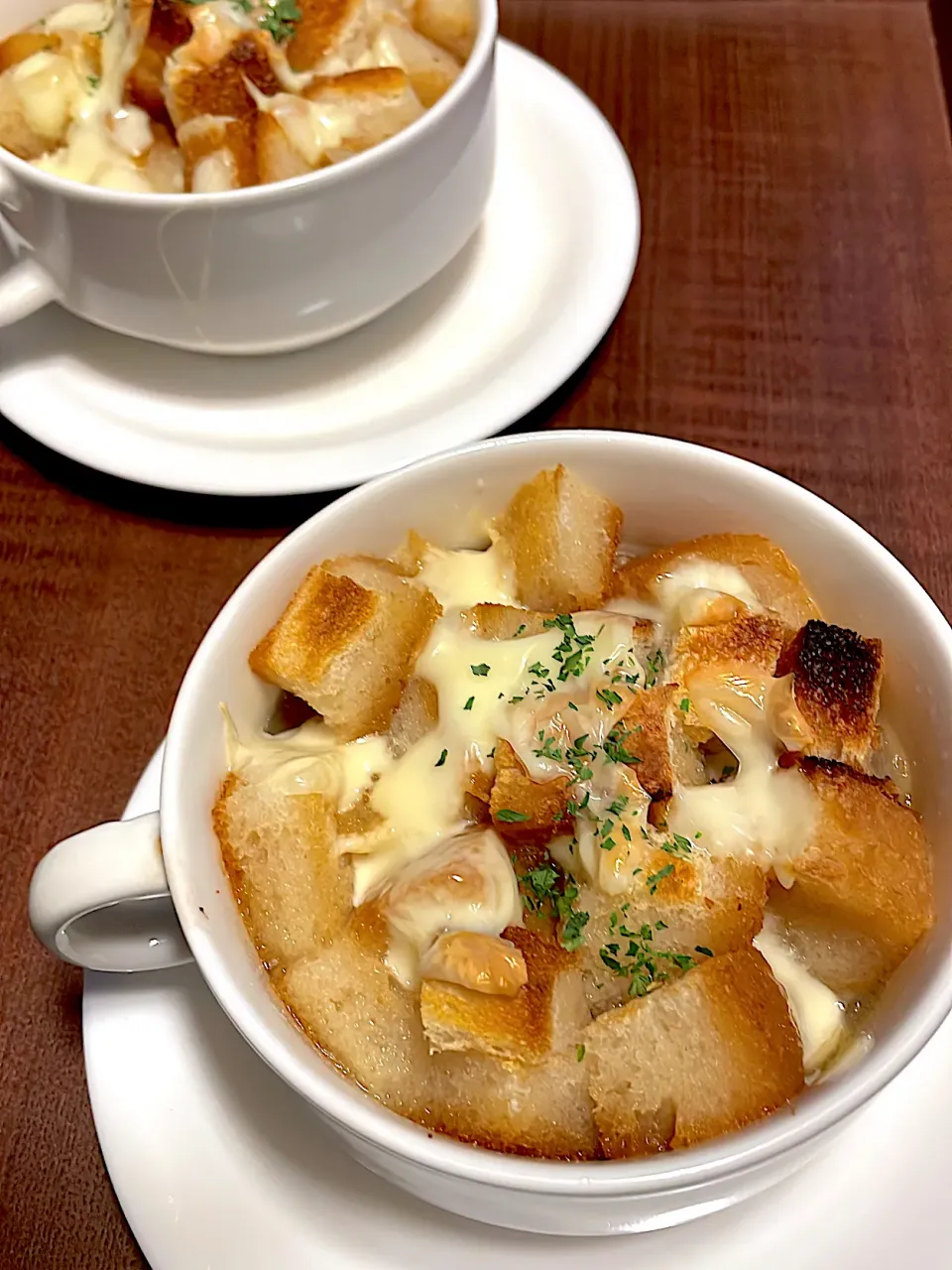 オニオンスープグラタン|ふくみみさん