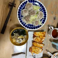 えびシュウマイ　チーズ包み焼き　長芋とえのきの梅ドレッシング合え　しめじのおすまし|週末だけ料理おっさんさん