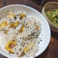 栗ご飯とキュウリの中華サラダ|あいりさん