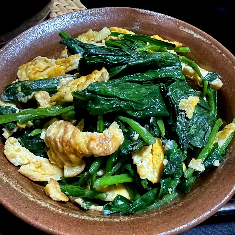 蓬蓮草と玉子のバターソテー|たまさん