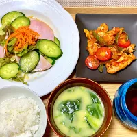 夕飯 ポークチャップ|ふわふわさん