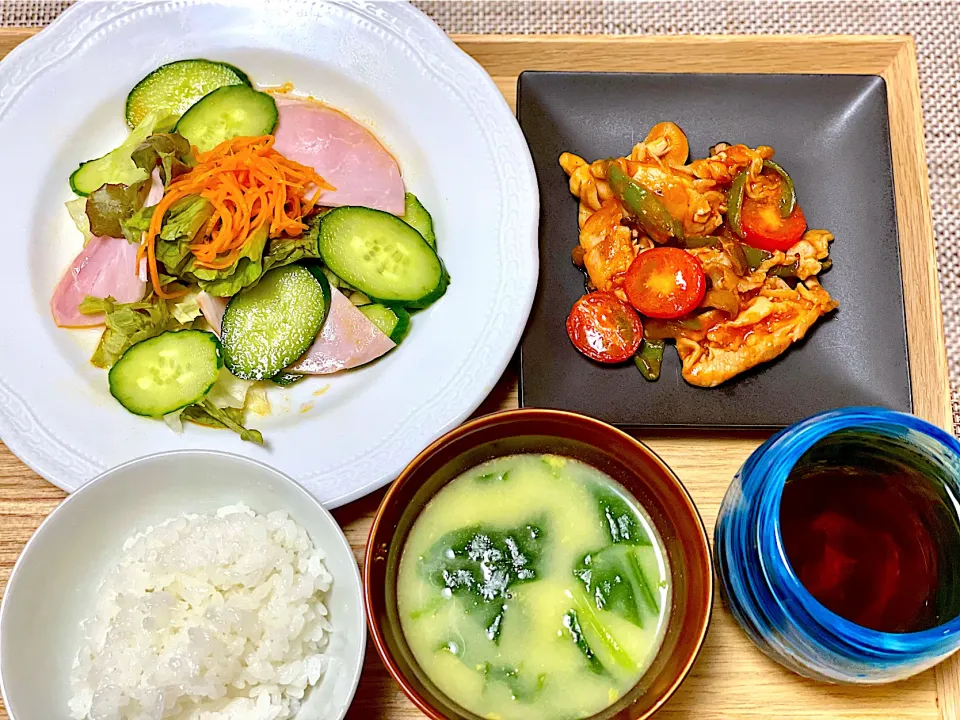 夕飯 ポークチャップ|ふわふわさん