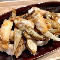 ごぼうとささみの甘辛味噌炒め|茶茶茶さん