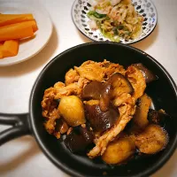 豚肉と茄子のピリ辛炒め🍆白菜とツナの塩麹和え🥬人参のぬか漬け🥕|gunlove❤さん