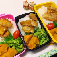 私、娘、夫弁当|みどりさん