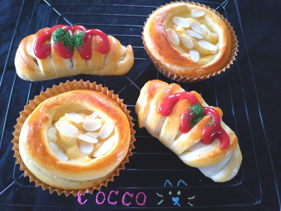 カスタードクリームパン＆ウインナーパン✨|cocco+さん