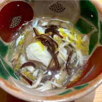 ⑧11月5日・［和食コース］・レンコン饅頭の餡かけ😊✨（キクラゲの食感とゆず❣️）|山勝さん