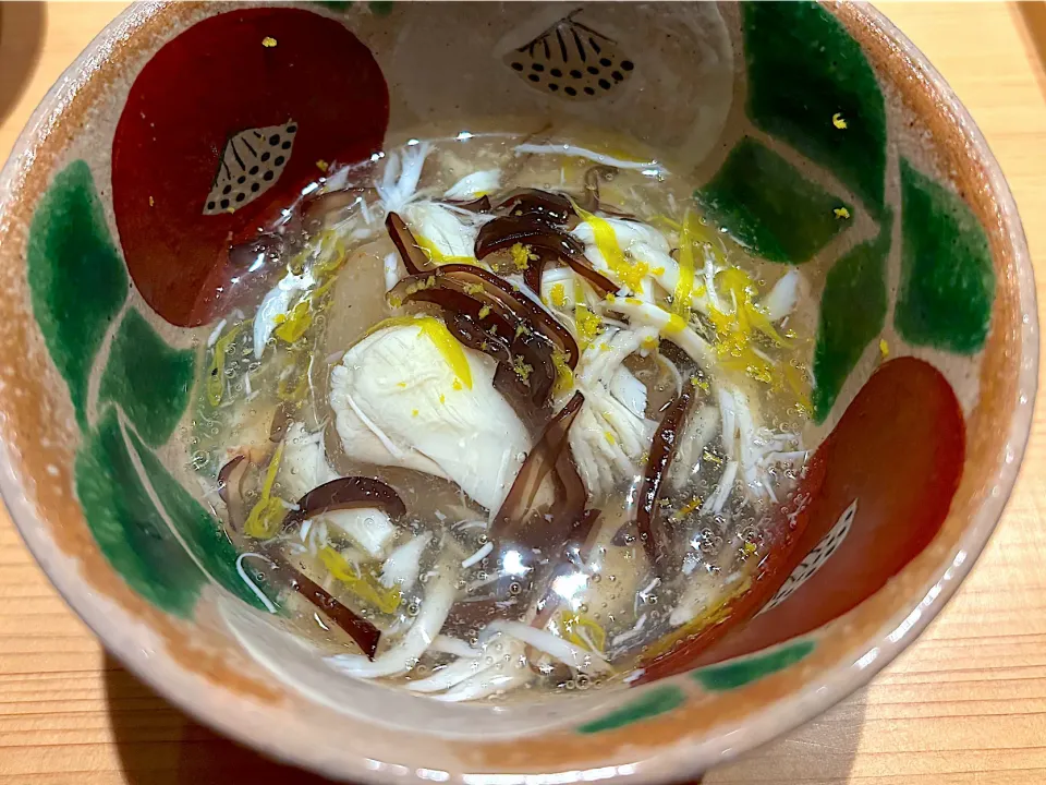 ⑧11月5日・［和食コース］・レンコン饅頭の餡かけ😊✨（キクラゲの食感とゆず❣️）|山勝さん