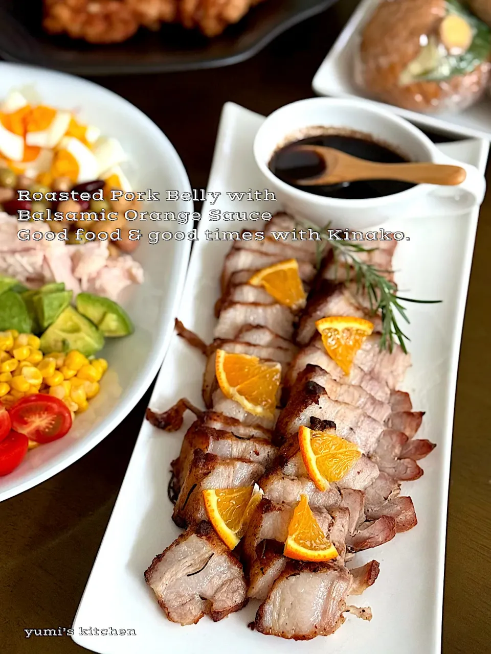 由美さんの料理 　豚バラローストポーク　バルサミコオレンジソース添え🍊|由美さん