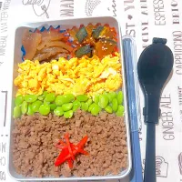 三色丼弁当🍱|milkさん