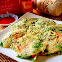 🇰🇷セロリの葉とカニカマのジョン🇰🇷