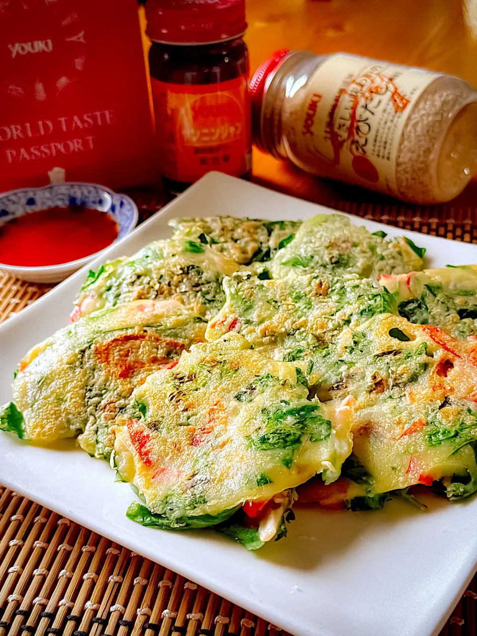 🇰🇷セロリの葉とカニカマのジョン🇰🇷|にゃんぺこさん